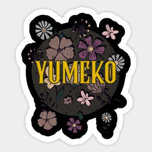 Aesthetic Proud Name Yumeko Flowers Anime Retro Styles Sticker